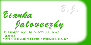 bianka jaloveczky business card